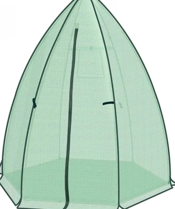 Hot Rootz Growhouse - Plant House - Greenhouse - Vinterbeskyttelse - 130 GSM PE - 160x180x160cm - Gennemsigtig, grøn Drivhus