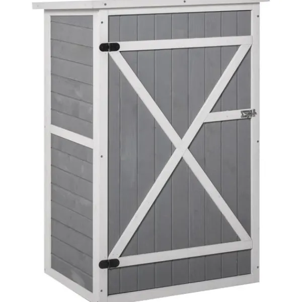 Discount Rootz Haveskur - Haveopbevaringsskur - Haveskab - Redskabsskur - Haveredskabsskur - Grå - 75 x 56 x 115cm Skure, Garager & Carports