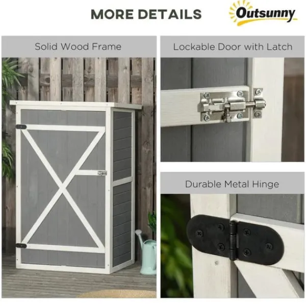 Discount Rootz Haveskur - Haveopbevaringsskur - Haveskab - Redskabsskur - Haveredskabsskur - Grå - 75 x 56 x 115cm Skure, Garager & Carports