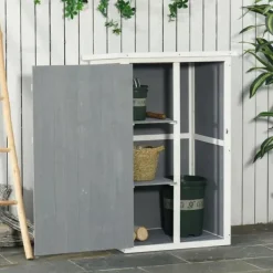 Discount Rootz Haveskur - Haveopbevaringsskur - Haveskab - Redskabsskur - Haveredskabsskur - Grå - 75 x 56 x 115cm Skure, Garager & Carports
