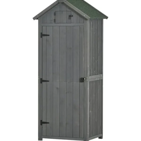 Clearance Rootz Haveskur - Haveopbevaringsskur - Haveskab - Haveredskabsskur - Grå/grøn - 77 x 54,2 x 179 cm Skure, Garager & Carports