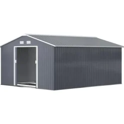 Rootz Haveskur - Opbevaringshaveskur - Skur - Grå - 12,5 X 11,1 fod Skure, Garager & Carports
