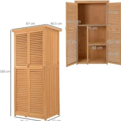 Skure, Garager & Carports^Rootz Haveskur - Redskabsskur - Haveskab - Opbevaringsskur - 87 x 46,5 x 160 cm