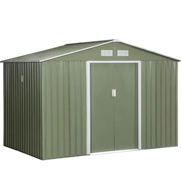 Skure, Garager & Carports^Rootz Haveskur - Redskabsskur - Bølgestål - Lysegrøn - 2,77 x 1,95 x 1,92 cm