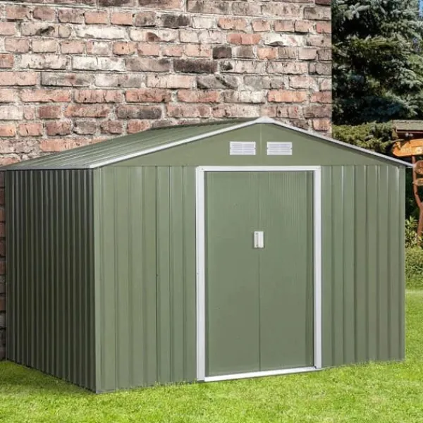 Skure, Garager & Carports^Rootz Haveskur - Redskabsskur - Bølgestål - Lysegrøn - 2,77 x 1,95 x 1,92 cm