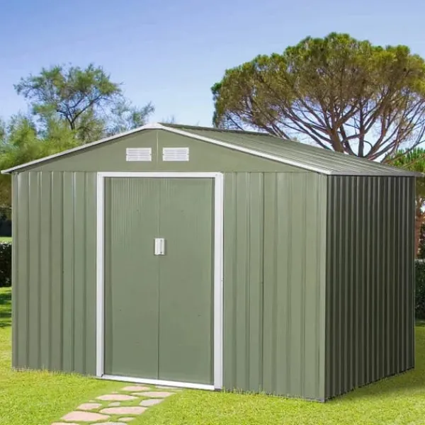 Skure, Garager & Carports^Rootz Haveskur - Redskabsskur - Bølgestål - Lysegrøn - 2,77 x 1,95 x 1,92 cm