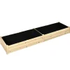 Discount Rootz Højbed - 2 planteområder - Indvendig foring lavet af fleece - Vejrbestandig - Massivt træ - 244 cm x 61,5 cm x 27 cm Plantningsbænke