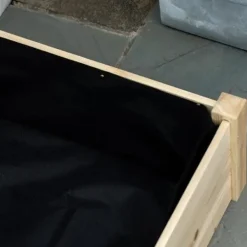 Discount Rootz Højbed - 2 planteområder - Indvendig foring lavet af fleece - Vejrbestandig - Massivt træ - 244 cm x 61,5 cm x 27 cm Plantningsbænke