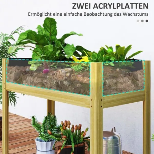 Rootz hævet havebed - planteboks - blomsterplanter - optimal dræning - 110 x 50 x 80 cm Plantningsbænke