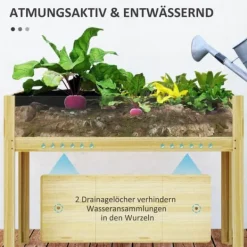 Rootz hævet havebed - planteboks - blomsterplanter - optimal dræning - 110 x 50 x 80 cm Plantningsbænke