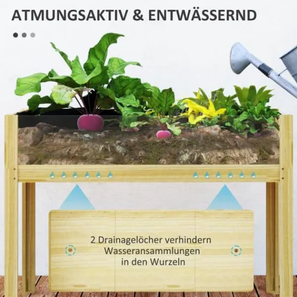 Rootz hævet havebed - planteboks - blomsterplanter - optimal dræning - 110 x 50 x 80 cm Plantningsbænke