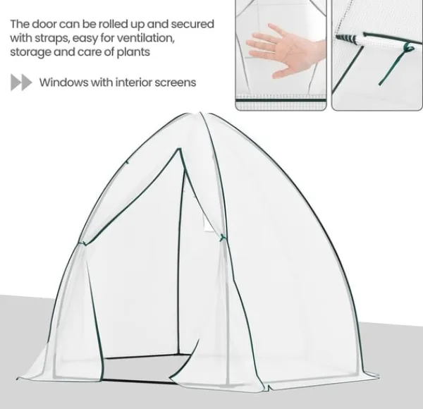 Online Rootz konisk drivhus - Havedrivhus - Plantehus - Vejrbestandig, holdbar struktur, Optimal ventilation - 240cm x 200cm x 240cm / 160cm x 180cm x 160cm | CDON Drivhus