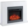 Sale Rootz LED elektrisk pejs - Fritstående pejs - Med flammeeffekt - 1800/2000W Indvendig varme - Med træramme - Dekorativ pejs - MDF - Hvid - 113 x 26,6 | CDON Pejse