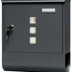Postkasser & Brevindkast^Rootz Mailbox - Letterbox - Postbox - Holdbar, rustbestandig - 30,6 x 33,5 x 10 cm grå