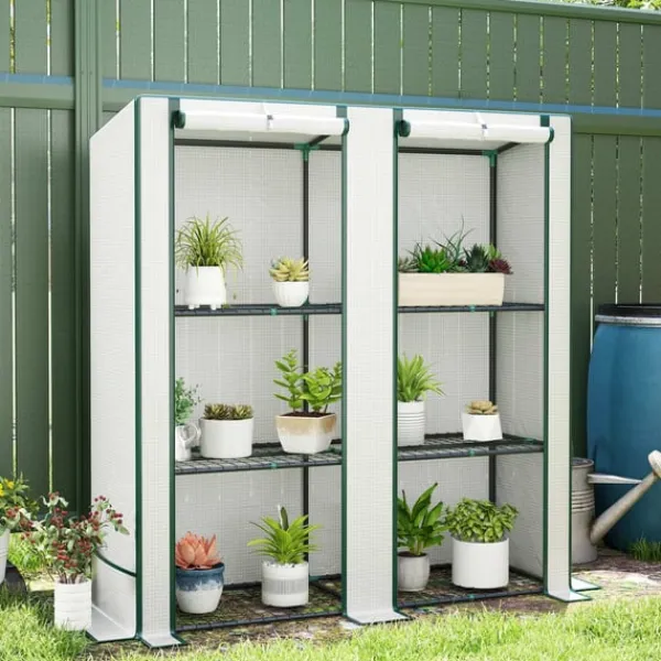 New Rootz Mini -Greenhouse - Plant Shelter - Bærbart drivhus - UV -resistent - 144 x 48 x 152 cm - Perfekt til små haver Drivhus