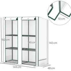 New Rootz Mini -Greenhouse - Plant Shelter - Bærbart drivhus - UV -resistent - 144 x 48 x 152 cm - Perfekt til små haver Drivhus