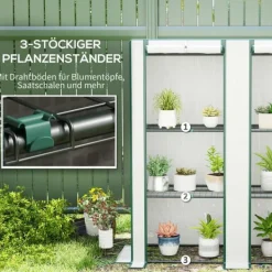 New Rootz Mini -Greenhouse - Plant Shelter - Bærbart drivhus - UV -resistent - 144 x 48 x 152 cm - Perfekt til små haver Drivhus
