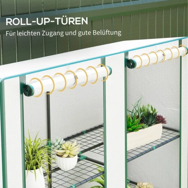 New Rootz Mini -Greenhouse - Plant Shelter - Bærbart drivhus - UV -resistent - 144 x 48 x 152 cm - Perfekt til små haver Drivhus