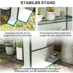 New Rootz Mini -Greenhouse - Plant Shelter - Bærbart drivhus - UV -resistent - 144 x 48 x 152 cm - Perfekt til små haver Drivhus