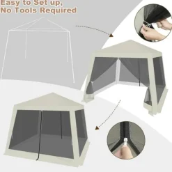 Online Rootz Outdoor Pavillion - Gazebo - Havely - UV-beskyttelse - Insektfrit mesh - Robust metalramme - 300 cm x 250 cm x 300 cm Telte & Lysthuse