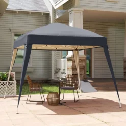 Telte & Lysthuse^Rootz Pavilion Udskiftningstak - Haveteltafdækning - Tarpaulin baldakin - UPF50+ beskyttelse - 3x3m base, 2,4x2,4 m top - Grå Oxford stof