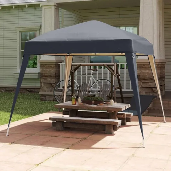 Telte & Lysthuse^Rootz Pavilion Udskiftningstak - Haveteltafdækning - Tarpaulin baldakin - UPF50+ beskyttelse - 3x3m base, 2,4x2,4 m top - Grå Oxford stof