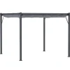 Rootz Pergola - Pergola Med Skydetag - Aluminium - Polyester - Have - Terrasse - Balkon - Koksgrå - Mørkegrå - 300 x 300 x 223 cm Buer, Spalier, Lysthuse Uden Tag