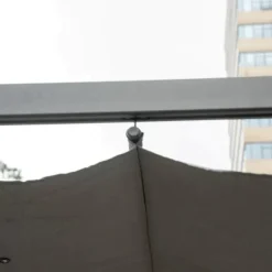 Rootz Pergola - Pergola Med Skydetag - Aluminium - Polyester - Have - Terrasse - Balkon - Koksgrå - Mørkegrå - 300 x 300 x 223 cm Buer, Spalier, Lysthuse Uden Tag