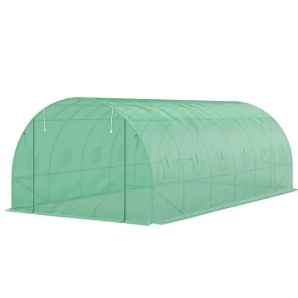 Hot Rootz Poly Tunnel Greenhouse - Walk -in Telt - Growing House - Udvid dyrkningssæson - 600 cm x 300 cm x 197 cm Drivhus