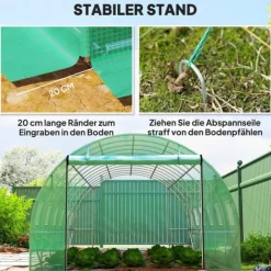 Hot Rootz Poly Tunnel Greenhouse - Walk -in Telt - Growing House - Udvid dyrkningssæson - 600 cm x 300 cm x 197 cm Drivhus