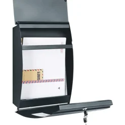 Postkasser & Brevindkast^Rootz Postkasse - Vægbrevkasse - Låsbar - Navneskiltholder - Nøgler - Antracit - 32 x 10 x 45 cm