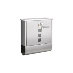 Hot Rootz postkasse med sølv kobberlåscylinder - Postkasse - Postkasse - Galvaniseret stål - Sikker lås - 11cm x 37cm x 37cm Postkasser & Brevindkast
