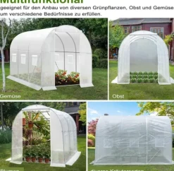 Outlet Rootz Premium Large Walk-In drivhus - Havedrivhus - Planteskjul - Vejrbestandigt PE Mesh - Rummeligt 6m² interiør - Robust 19 mm stålramme - 300 cm x | CDON Drivhus