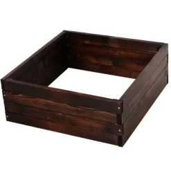 Sale Rootz Raised Bed - Plant Box - Vegetable Bed - Herb Bed - Solid Wood - Dark Brown - 60 x 60 x 23 cm Plantningsbænke