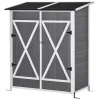 Skure, Garager & Carports^Rootz Redskabsskur - Haveskab - 2 døre - Værktøjsskab - Haveopbevaring - Træ - Grå/Hvid - 139 x 75 x 160 cm