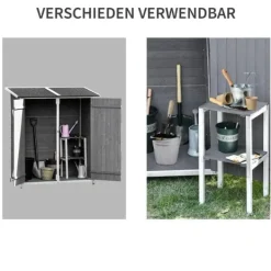 Skure, Garager & Carports^Rootz Redskabsskur - Haveskab - 2 døre - Værktøjsskab - Haveopbevaring - Træ - Grå/Hvid - 139 x 75 x 160 cm