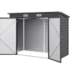 Skure, Garager & Carports^Rootz stålhaveskur - Værktøjsopbevaring - Udendørsskab - Galvaniseret stål - Sikker og organiser - Vejrbestandig - Nem montering - 249 cm x 121 cm x 1 | CDON