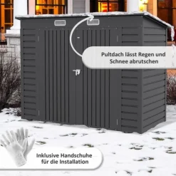 Skure, Garager & Carports^Rootz stålhaveskur - Værktøjsopbevaring - Udendørsskab - Galvaniseret stål - Sikker og organiser - Vejrbestandig - Nem montering - 249 cm x 121 cm x 1 | CDON