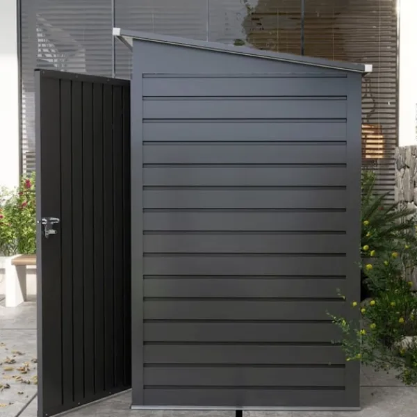 Skure, Garager & Carports^Rootz stålhaveskur - Værktøjsopbevaring - Udendørsskab - Galvaniseret stål - Sikker og organiser - Vejrbestandig - Nem montering - 249 cm x 121 cm x 1 | CDON
