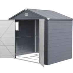 Skure, Garager & Carports^Rootz Tool Shed - Garden Shed - Ventileret opbevaring - Fugtbestandig - 240 cm x 190 cm x 180/228 cm - Grå