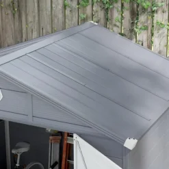 Skure, Garager & Carports^Rootz Tool Shed - Garden Shed - Ventileret opbevaring - Fugtbestandig - 240 cm x 190 cm x 180/228 cm - Grå