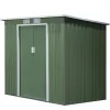 Discount Rootz Tool Shed - Garden Shed - Opbevaringsskur - Holdbar og ventileret - 213 x 130 x 159 cm - Grøn Skure, Garager & Carports