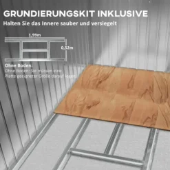 Discount Rootz Tool Shed - Garden Shed - Opbevaringsskur - Holdbar og ventileret - 213 x 130 x 159 cm - Grøn Skure, Garager & Carports