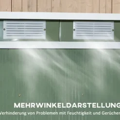 Discount Rootz Tool Shed - Garden Shed - Opbevaringsskur - Holdbar og ventileret - 213 x 130 x 159 cm - Grøn Skure, Garager & Carports