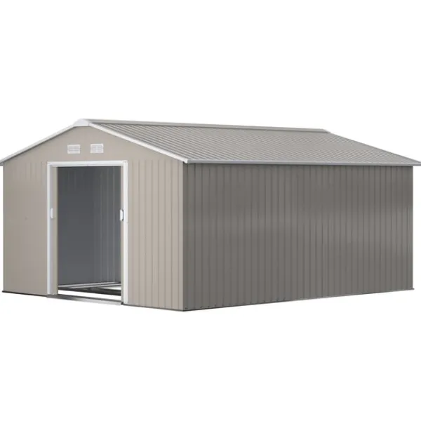 Skure, Garager & Carports^Rootz Tool Shed - Weatherboof Garden Shed - Udendørs opbevaring - Ventileret stålskur - 340 cm x 386 cm x 200 cm