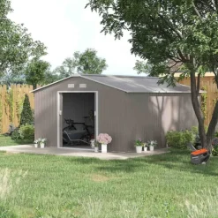 Skure, Garager & Carports^Rootz Tool Shed - Weatherboof Garden Shed - Udendørs opbevaring - Ventileret stålskur - 340 cm x 386 cm x 200 cm
