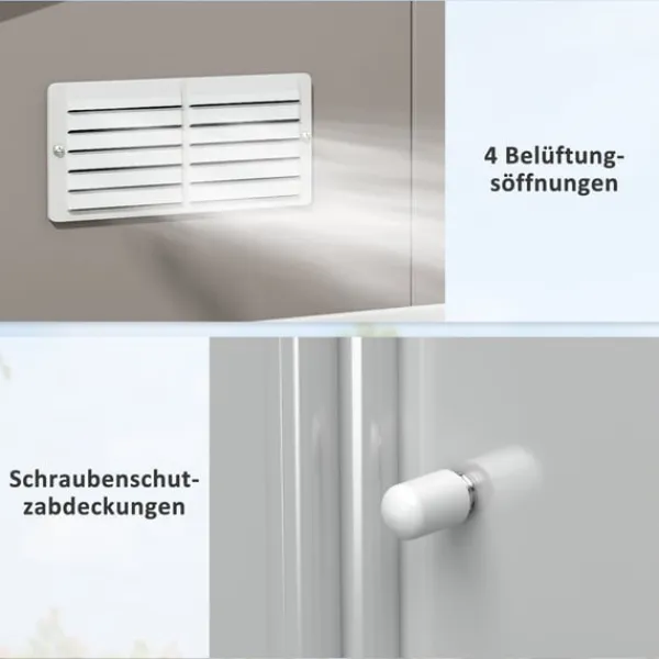 Skure, Garager & Carports^Rootz Tool Shed - Weatherboof Garden Shed - Udendørs opbevaring - Ventileret stålskur - 340 cm x 386 cm x 200 cm