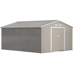 Skure, Garager & Carports^Rootz Tool Shed - Weatherboof Garden Shed - Udendørs opbevaring - Ventileret stålskur - 340 cm x 386 cm x 200 cm