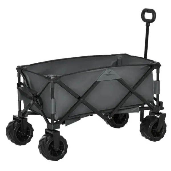 Rootz Transportvogn - Havevogn - Strandvogn - Teleskophåndtag - Justerbart håndtag - Metal - Oxford - Mørkegrå - 108 x 53 x 59-89 cm Haveværktøj