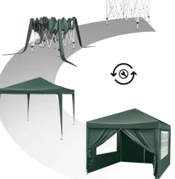 Telte & Lysthuse^Rootz Ultimate Outdoor Gazebo - Event Pavillion - Vejrbestandig baldakin - Robust og rustsikker, UV- og regnbeskyttelse, nem opsætning - 3x3m